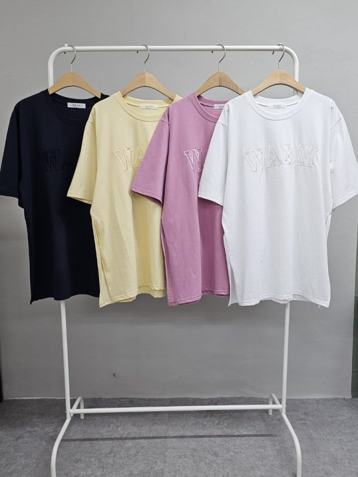 Gram - Korean Women Fashion - #romanticstyle - Slit Warm Tee - 7