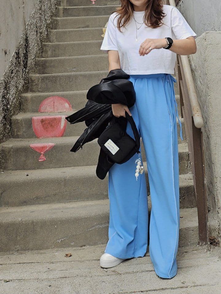 Gram - Korean Women Fashion - #romanticstyle - Side Ribbon Pants - 5