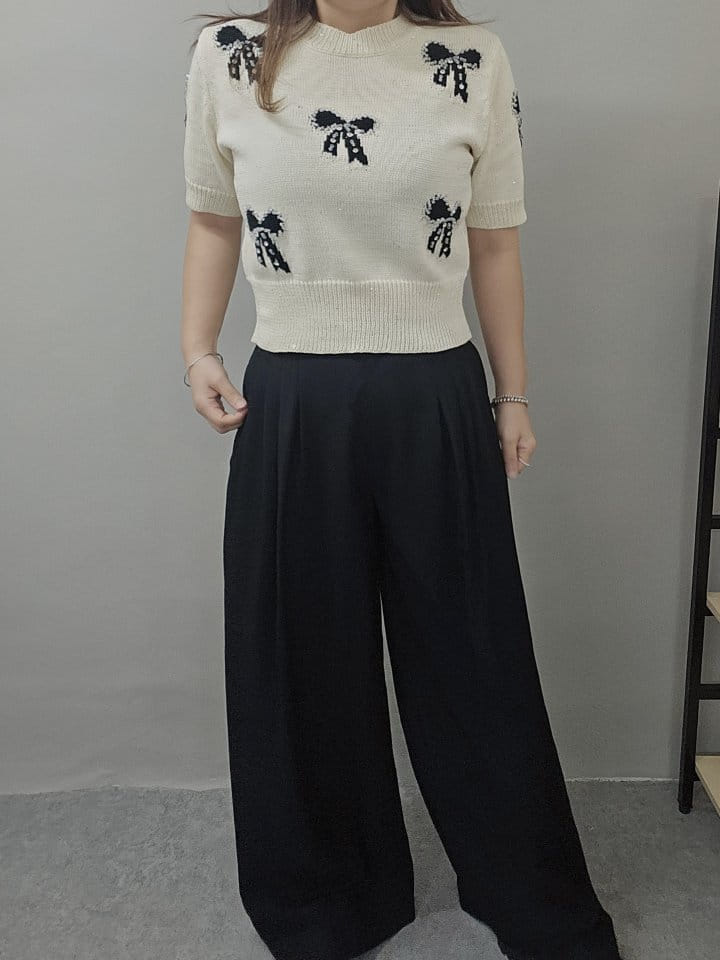 Gram - Korean Women Fashion - #romanticstyle - Ribbon Knit - 7