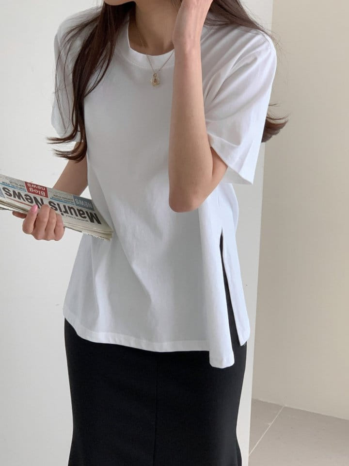 Gram - Korean Women Fashion - #romanticstyle - Round Side Tie Tee - 4