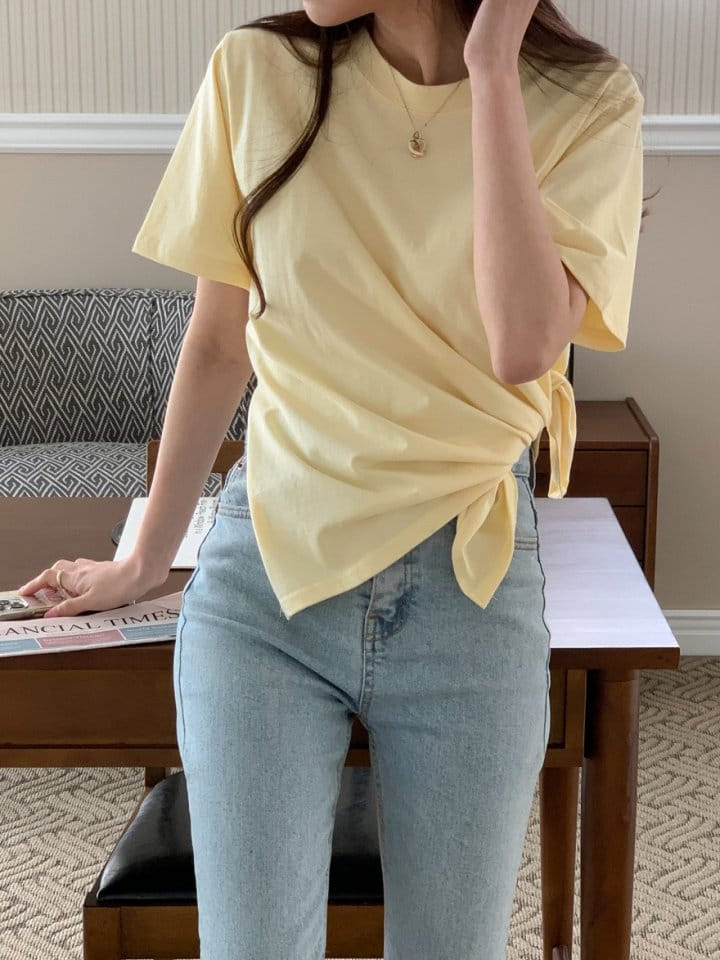 Gram - Korean Women Fashion - #thelittlethings - Round Side Tie Tee - 6