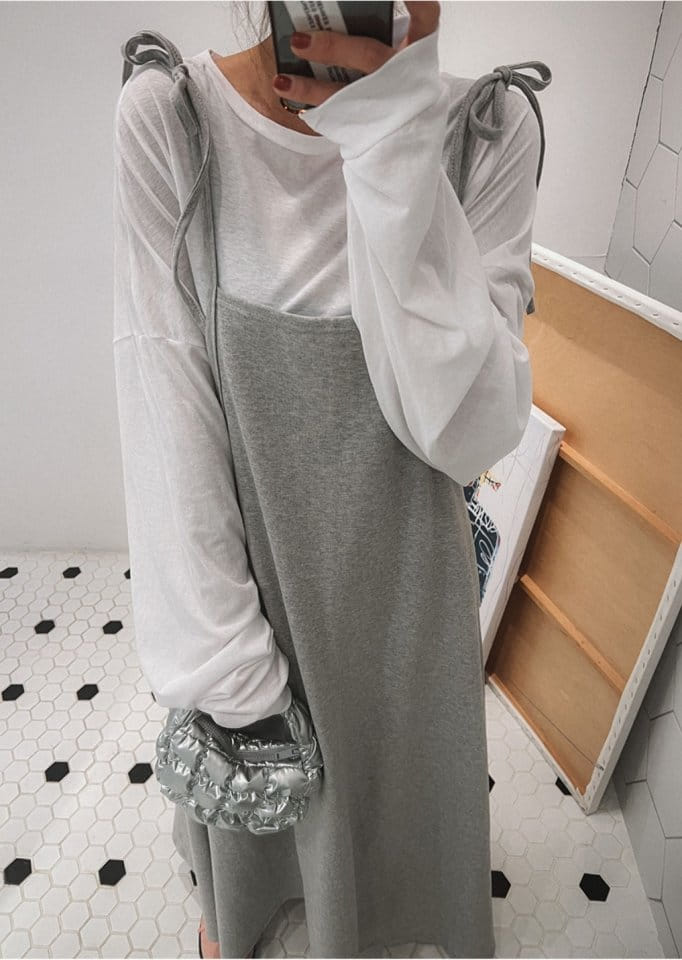 Gram - Korean Women Fashion - #vintagekidsstyle - Daily Ribbon One-Piece - 2