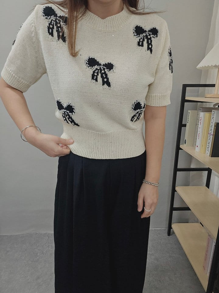 Gram - Korean Women Fashion - #vintageinspired - Ribbon Knit - 4