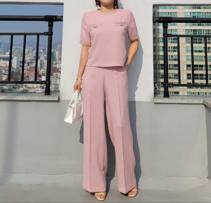 Gratia - Korean Women Fashion - #restrostyle - Moldi Tweed Top Bottom Set - 6