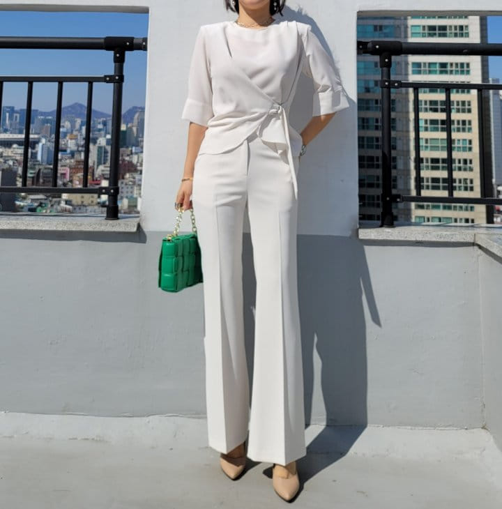 Gratia - Korean Women Fashion - #restrostyle - SS Line Pants - 5