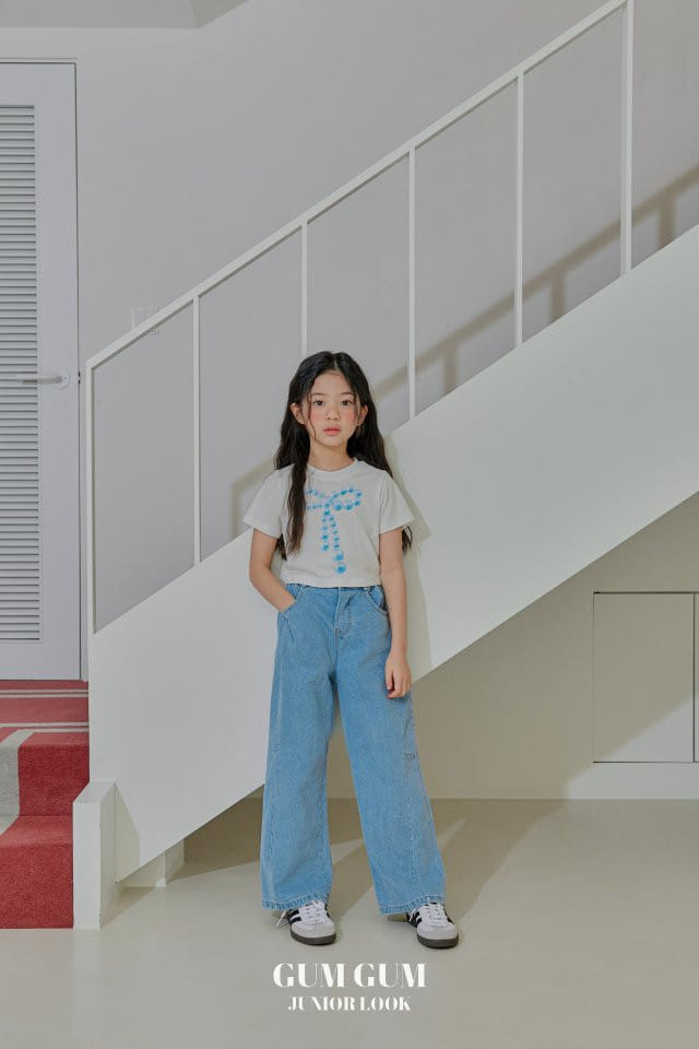 Gumgum - Korean Children Fashion - #Kfashion4kids - Slit Dart Denim Pants