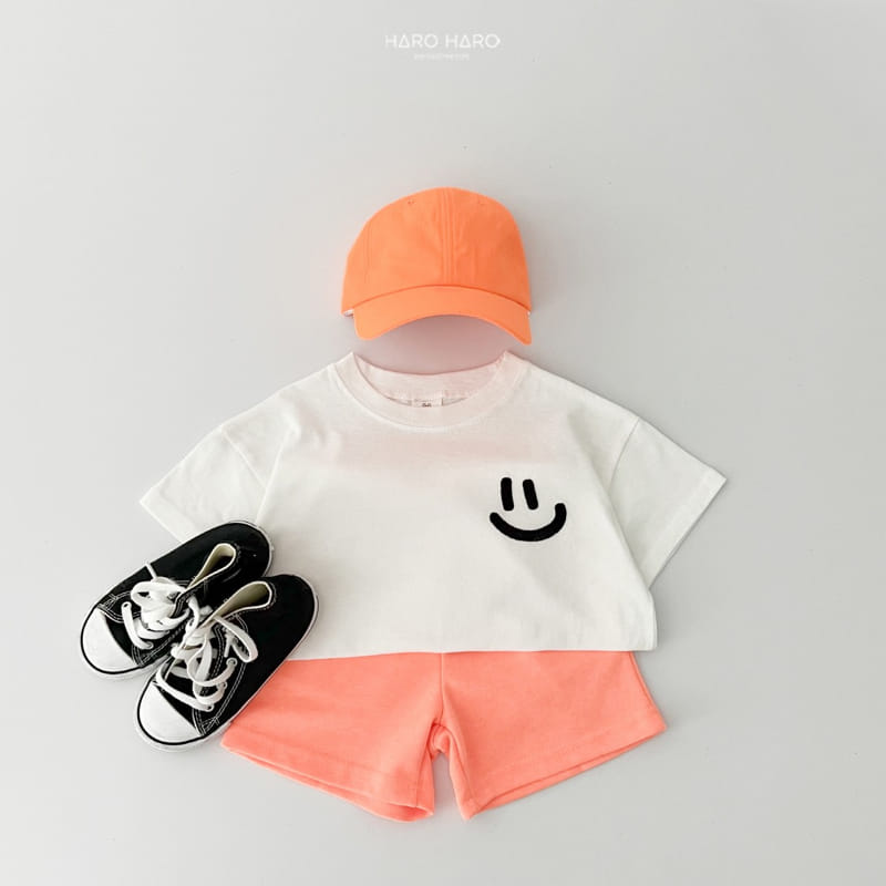 Haro Haro - Korean Children Fashion - #Kfashion4kids - Smile Embroidery Short Sleeve Tee - 9