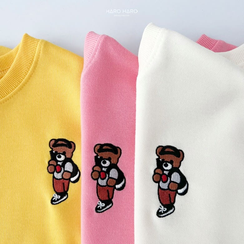 Haro Haro - Korean Children Fashion - #Kfashion4kids - Selfie Bear Short Sleeve Sweatshirt - 8