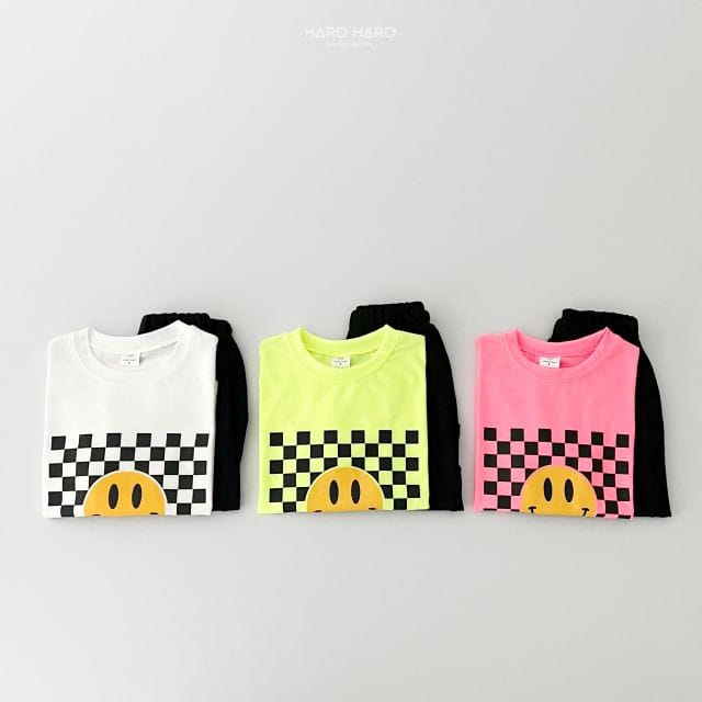 Haro Haro - Korean Children Fashion - #childofig - Smile Top Bottom Set - 8