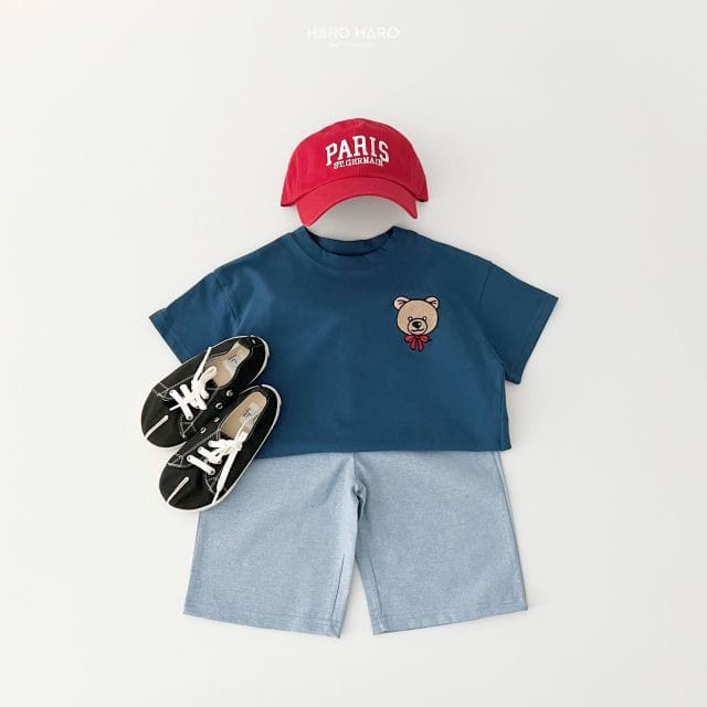 Haro Haro - Korean Children Fashion - #childofig - Bear Ribbon Embroidery Tee - 2