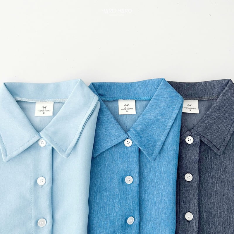 Haro Haro - Korean Children Fashion - #childrensboutique - Denim Short Sleeve Shirt - 5