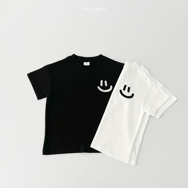 Haro Haro - Korean Children Fashion - #designkidswear - Smile Embroidery Short Sleeve Tee - 4