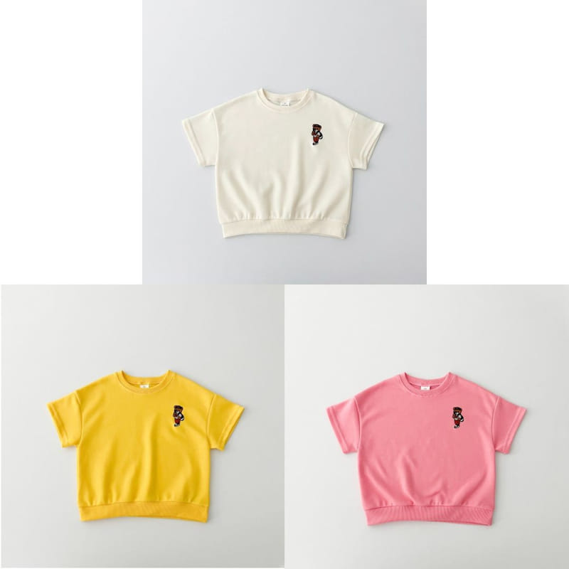 Haro Haro - Korean Children Fashion - #discoveringself - Selfie Bear Short Sleeve Sweatshirt - 4