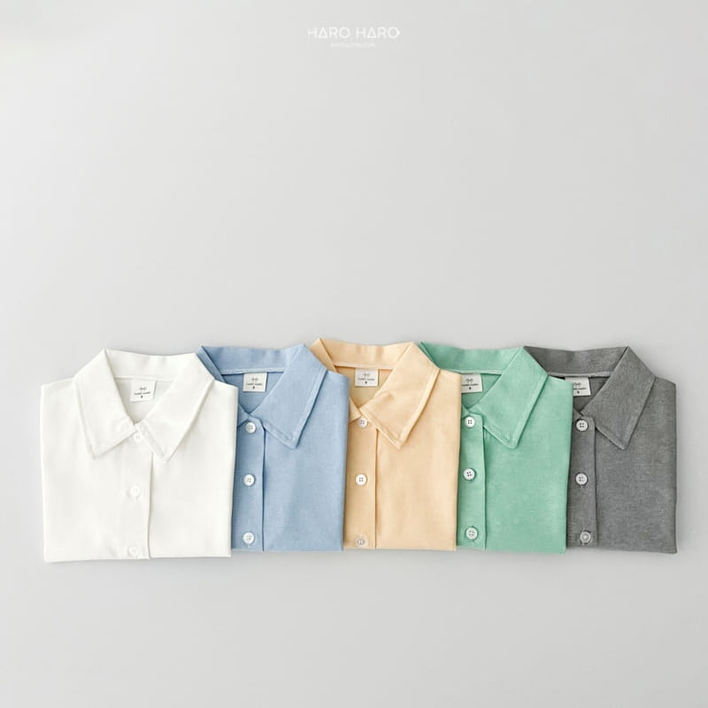 Haro Haro - Korean Children Fashion - #fashionkids - Oxford Short Sleeve Shirt - 2