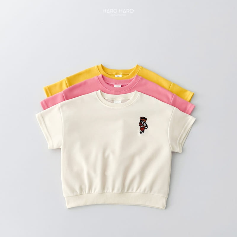 Haro Haro - Korean Children Fashion - #kidsshorts - Selfie Bear Short Sleeve Sweatshirt - 5