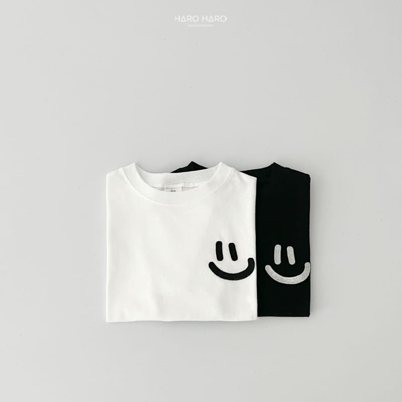 Haro Haro - Korean Children Fashion - #kidsstore - Smile Embroidery Short Sleeve Tee - 7