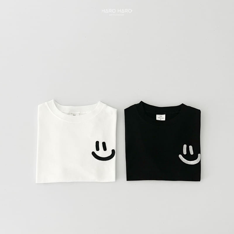Haro Haro - Korean Children Fashion - #kidzfashiontrend - Smile Embroidery Short Sleeve Tee - 8