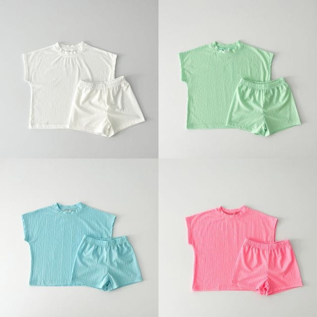 Haro Haro - Korean Children Fashion - #magicofchildhood - Rainbow Pleats Top Bottom Set - 2