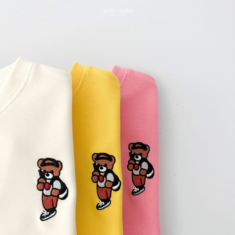 Haro Haro - Korean Children Fashion - #minifashionista - Selfie Bear Short Sleeve Sweatshirt - 11