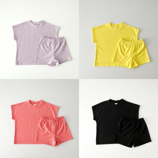Haro Haro - Korean Children Fashion - #minifashionista - Rainbow Pleats Top Bottom Set - 3