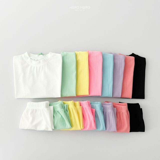 Haro Haro - Korean Children Fashion - #stylishchildhood - Rainbow Pleats Top Bottom Set - 7
