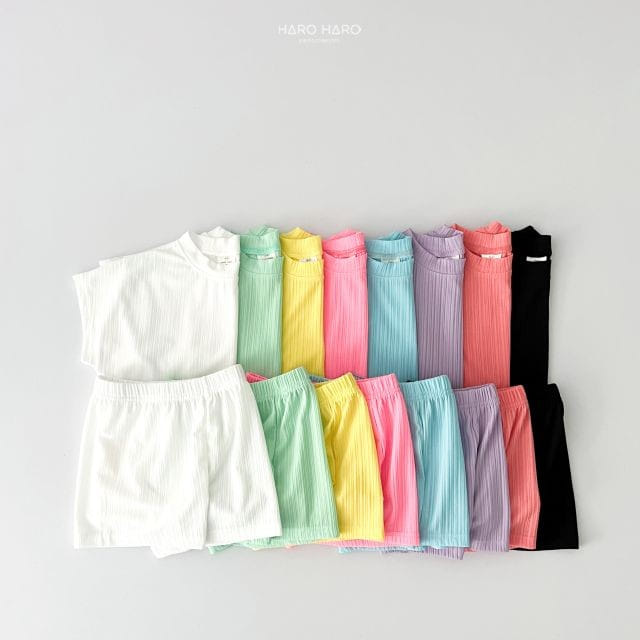 Haro Haro - Korean Children Fashion - #todddlerfashion - Rainbow Pleats Top Bottom Set - 5