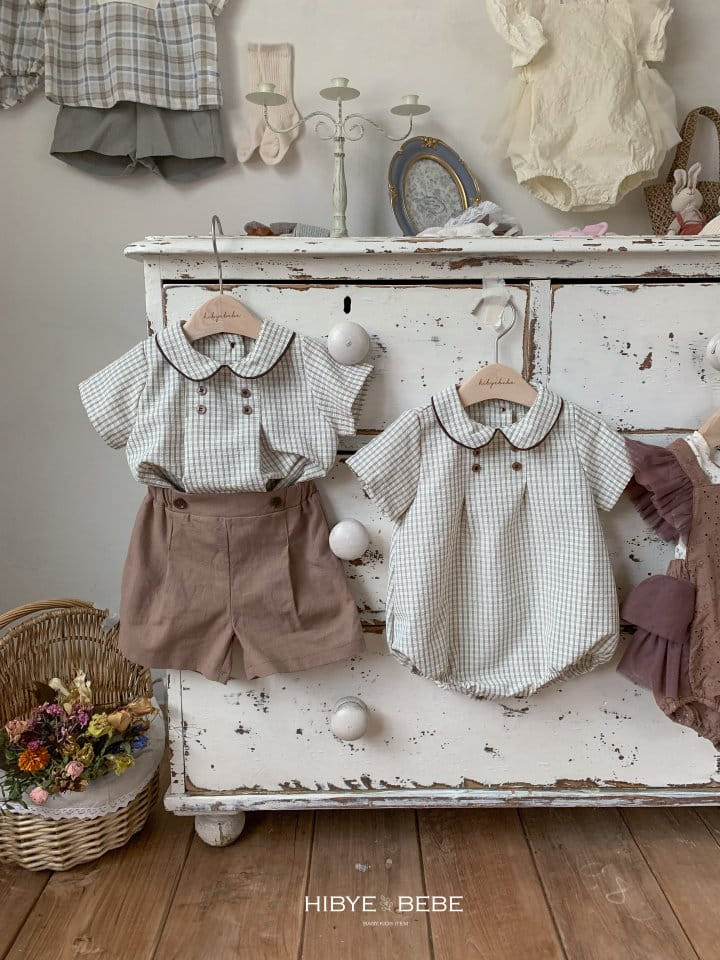 Hi Byebebe - Korean Baby Fashion - #babyoninstagram - Bebe Moment Check Top Bottom Set