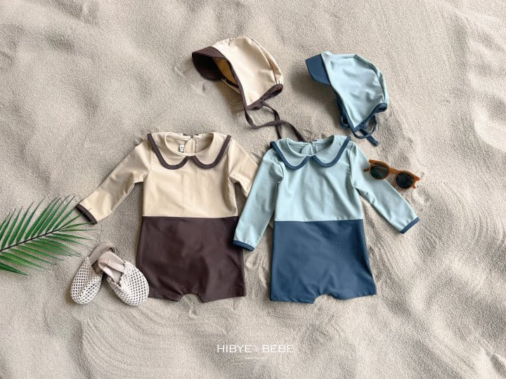 Hi Byebebe - Korean Baby Fashion - #babyootd - Ton Ton Swim Body Suit Bonnet Set - 3