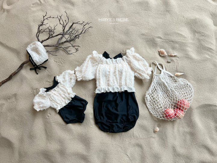 Hi Byebebe - Korean Baby Fashion - #babyootd - Modern Lace Swim Suit Set With Mom 