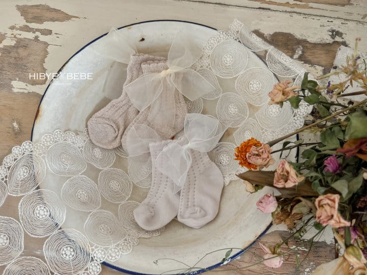 Hi Byebebe - Korean Baby Fashion - #babyootd - Bebe Ribbon Socks 2types Set