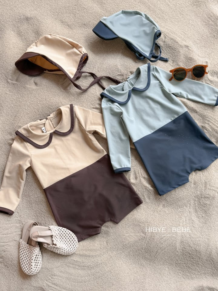 Hi Byebebe - Korean Baby Fashion - #onlinebabyshop - Ton Ton Swim Body Suit Bonnet Set - 8