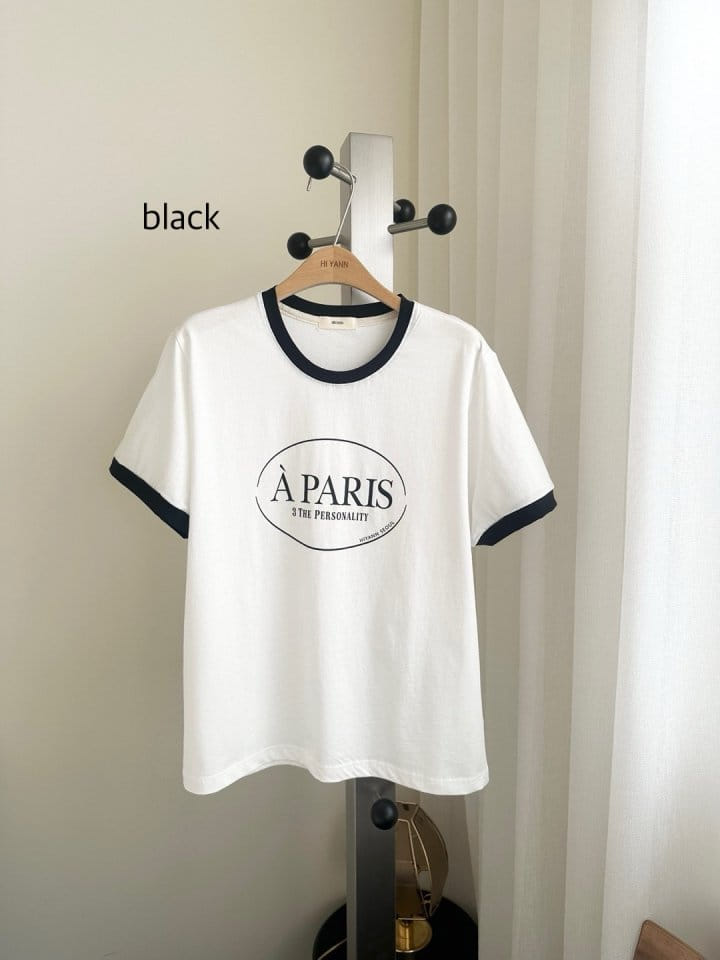 Hiyann - Korean Women Fashion - #romanticstyle - Color Paris Tee - 2
