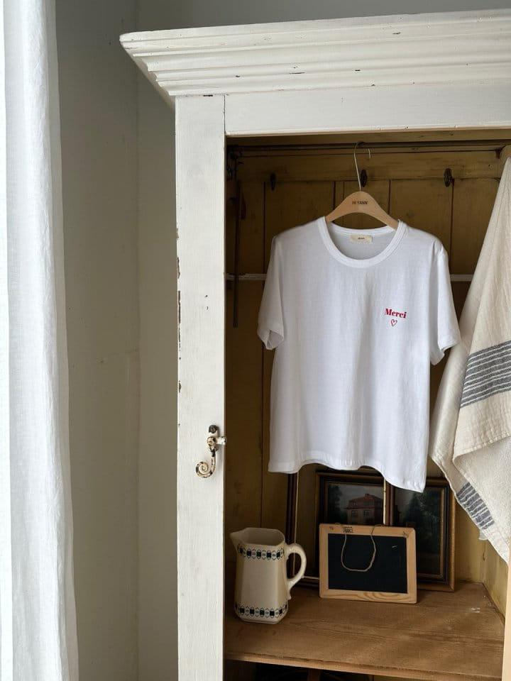 Hiyann - Korean Women Fashion - #womensfashion - Merci Tee - 8