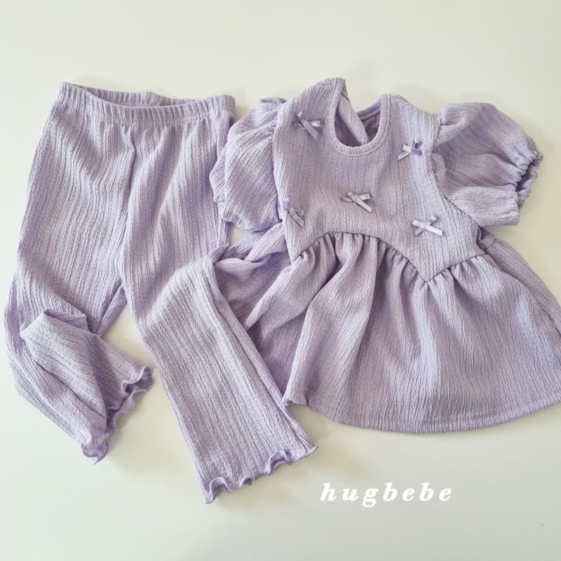 Hug Bebe - Korean Children Fashion - #designkidswear - Love You Ribbon Puff Top Bottom Set - 6