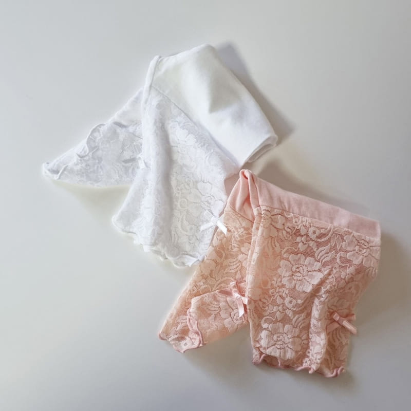 Hug Bebe - Korean Children Fashion - #kidsstore - Half Mesh Ribbon Leggings