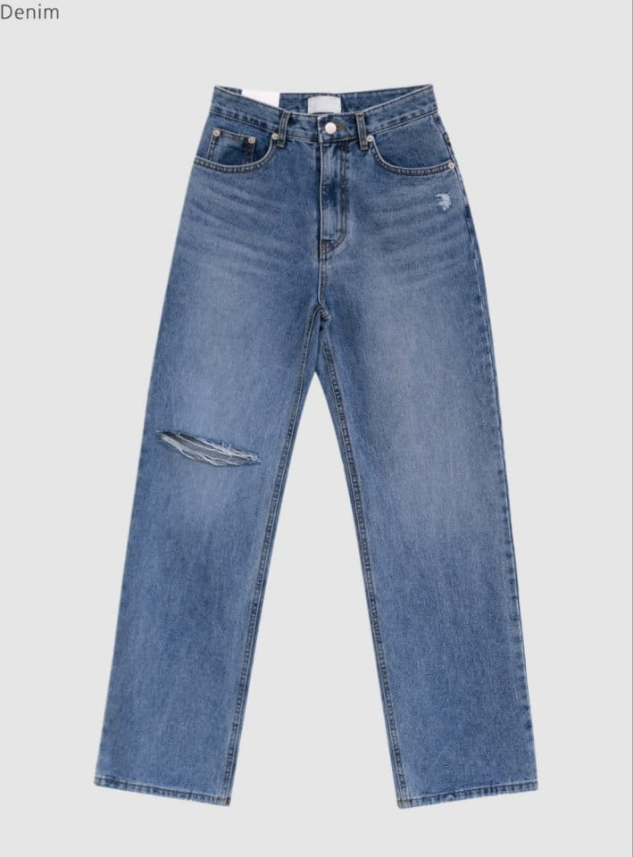 I'm here - Korean Women Fashion - #momslook - 828 Knee Vintage Open Denim Pants - 8