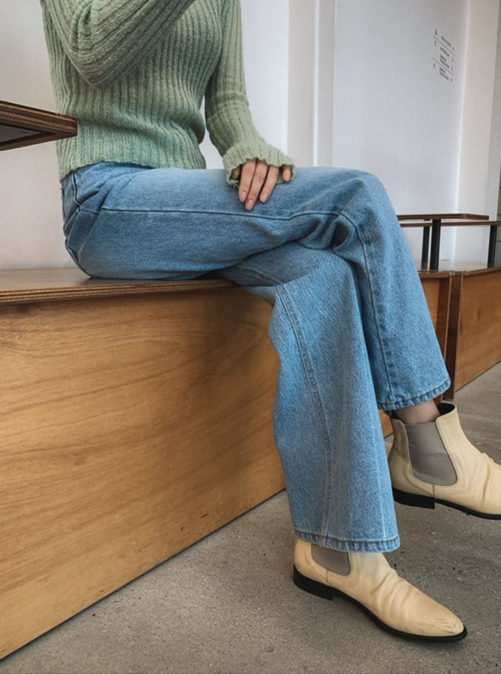 I'm here - Korean Women Fashion - #momslook - 838 Rejigi Boots Cut Denim Pants - 9