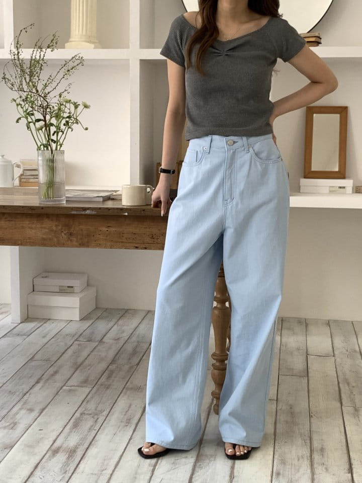 I'm here - Korean Women Fashion - #pursuepretty - 650 Low Bio Wide C Pants - 4