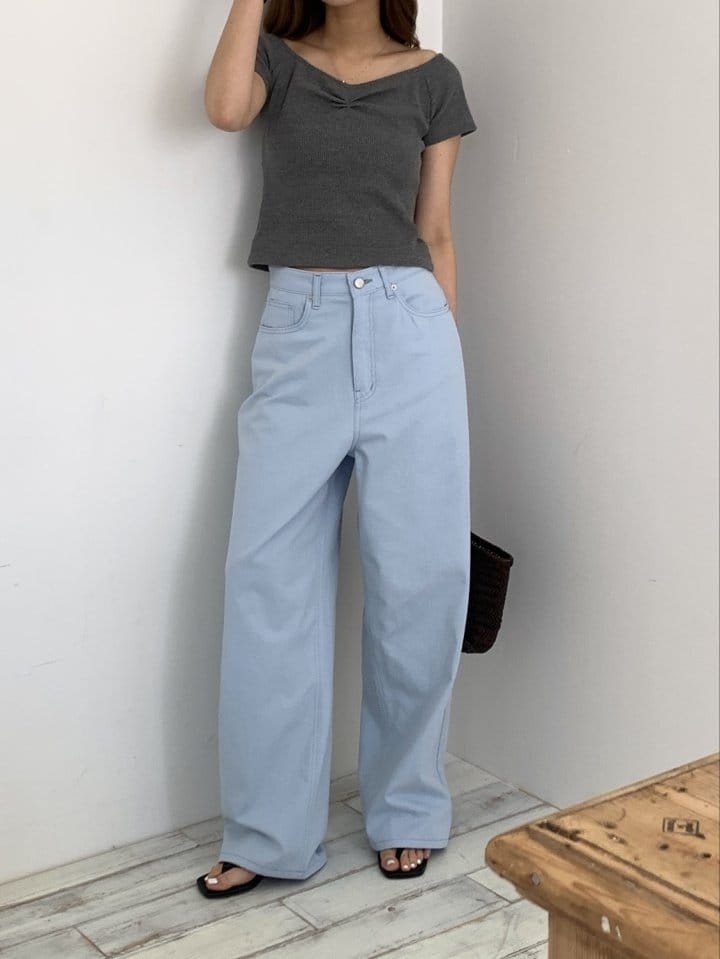 I'm here - Korean Women Fashion - #shopsmall - 650 Low Bio Wide C Pants - 6