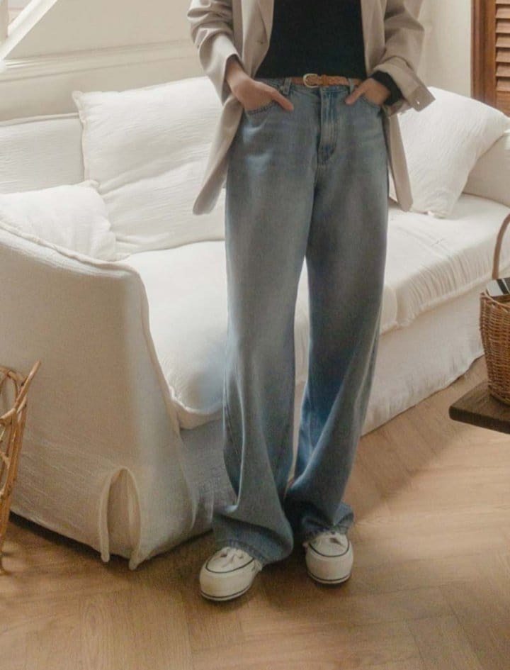 I'm here - Korean Women Fashion - #shopsmall - 829 Unick Wide Denim Pants - 3