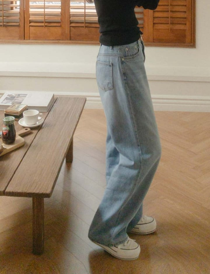 I'm here - Korean Women Fashion - #shopsmall - 829 Unick Wide Denim Pants - 4