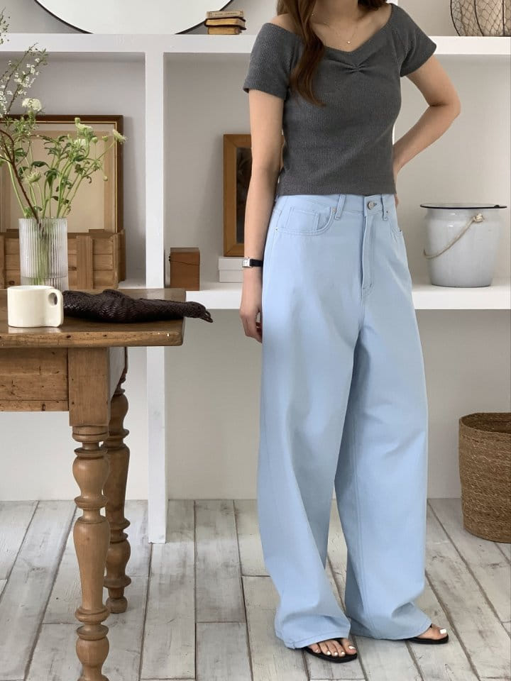 I'm here - Korean Women Fashion - #thelittlethings - 650 Low Bio Wide C Pants - 8