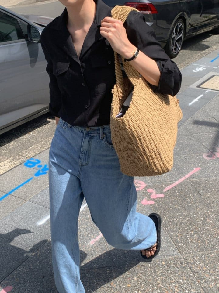I'm here - Korean Women Fashion - #thelittlethings - 829 Unick Light Denim Wide Pants - 3