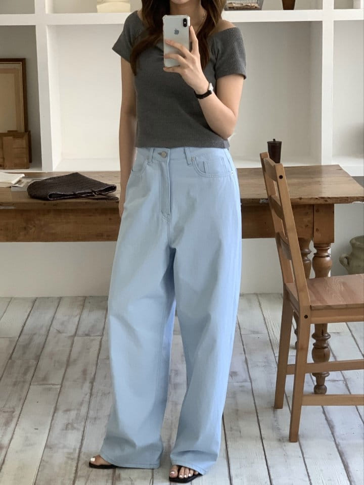 I'm here - Korean Women Fashion - #vintagekidsstyle - 650 Low Bio Wide C Pants - 2