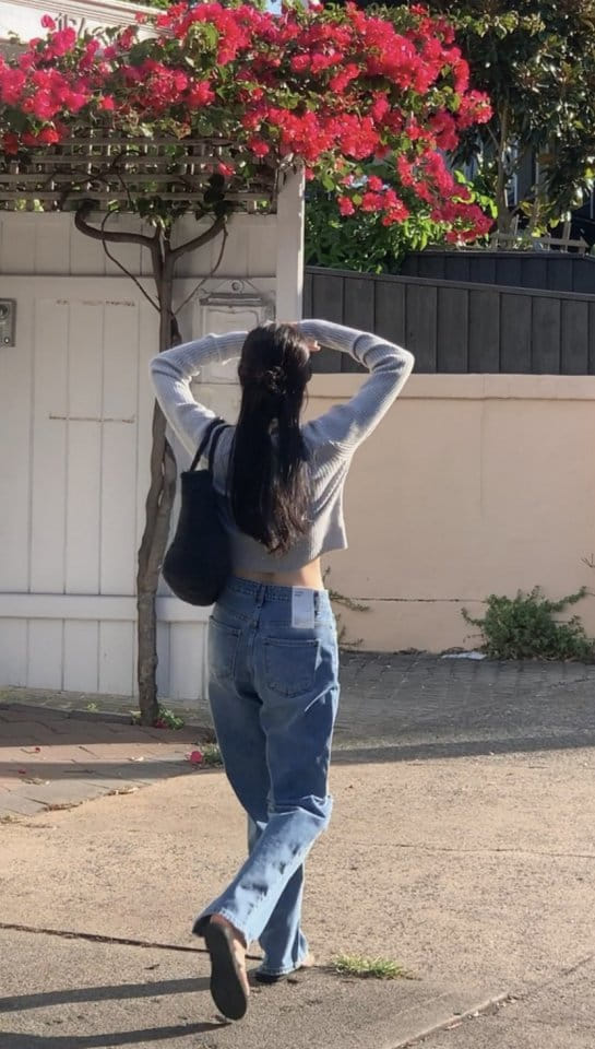 I'm here - Korean Women Fashion - #womensfashion - 828 Knee Vintage Open Denim Pants - 5