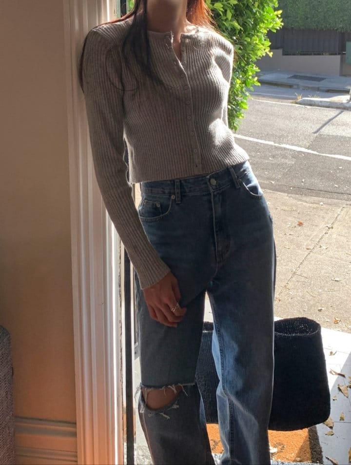 I'm here - Korean Women Fashion - #womensfashion - 828 Knee Vintage Open Denim Pants - 7