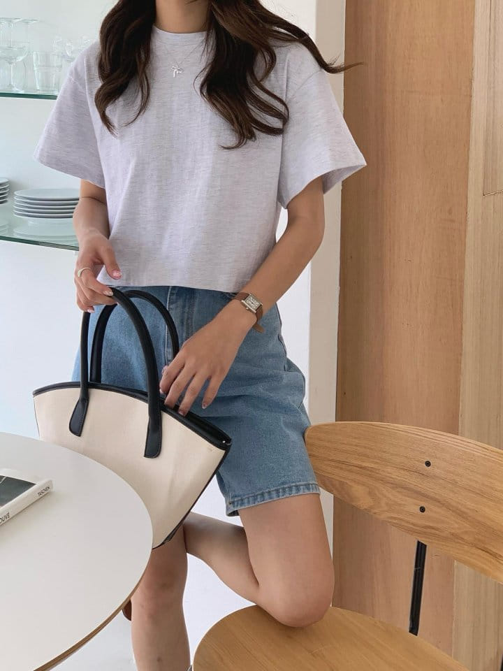 Jeiin - Korean Women Fashion - #momslook - Slit Tee - 5
