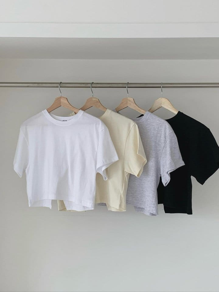 Jeiin - Korean Women Fashion - #womensfashion - Slit Tee - 2