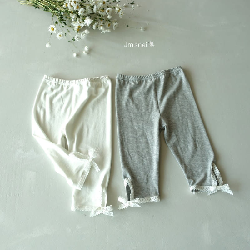 Jm Snail - Korean Children Fashion - #kidsshorts - Tencel Lace Ribbon Leggings