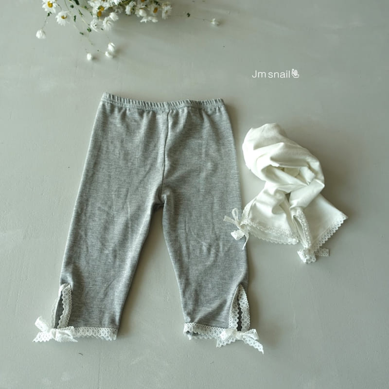 Jm Snail - Korean Children Fashion - #kidsstore - Tencel Lace Ribbon Leggings - 2